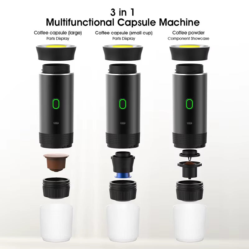 USB Rechargeable Portable Coffee Maker for Capsules 3-In-1 Capsule Coffee Maker Small Wireles Electric Espresso Machine Dropship